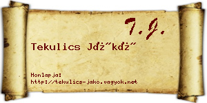 Tekulics Jákó névjegykártya
